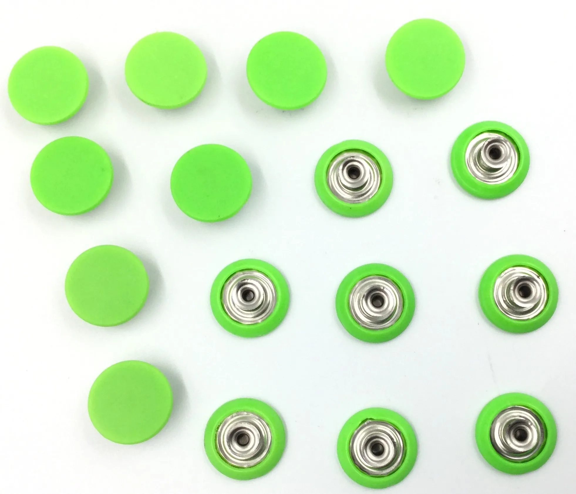 Neon Green Circular Metal Button