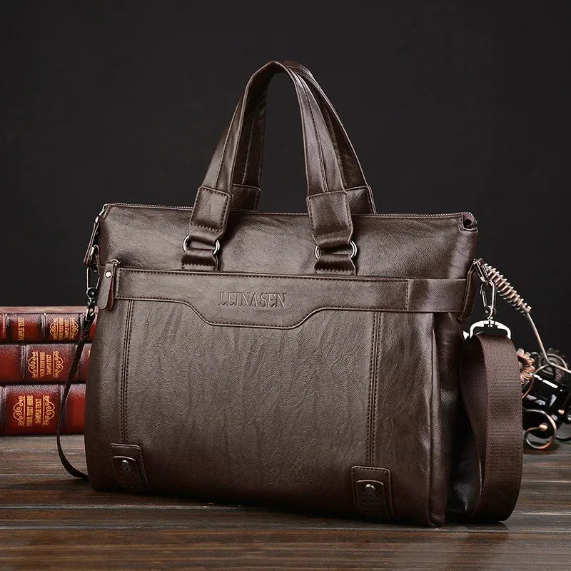 New Men Briefcase Fashion men's bag PU Leather Men Bags Business Brand Male Briefcases Handbags