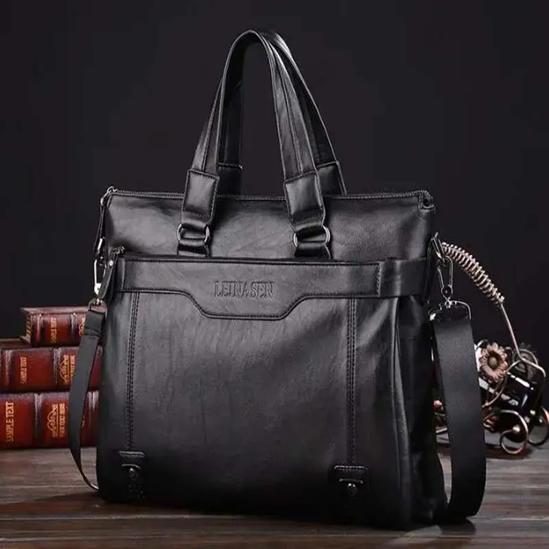 New Men Briefcase Fashion men's bag PU Leather Men Bags Business Brand Male Briefcases Handbags