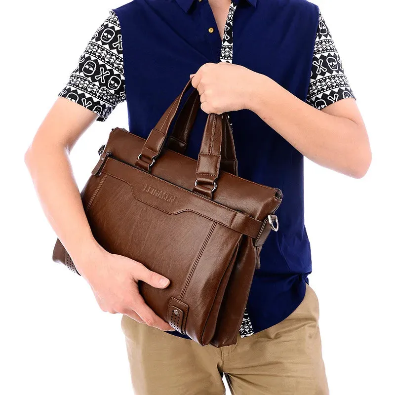 New Men Briefcase Fashion men's bag PU Leather Men Bags Business Brand Male Briefcases Handbags