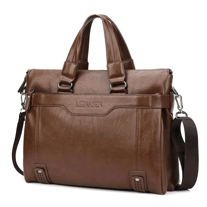 New Men Briefcase Fashion men's bag PU Leather Men Bags Business Brand Male Briefcases Handbags