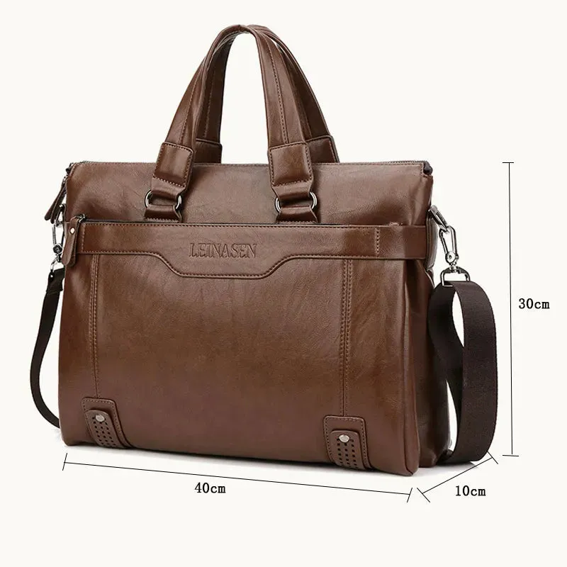New Men Briefcase Fashion men's bag PU Leather Men Bags Business Brand Male Briefcases Handbags
