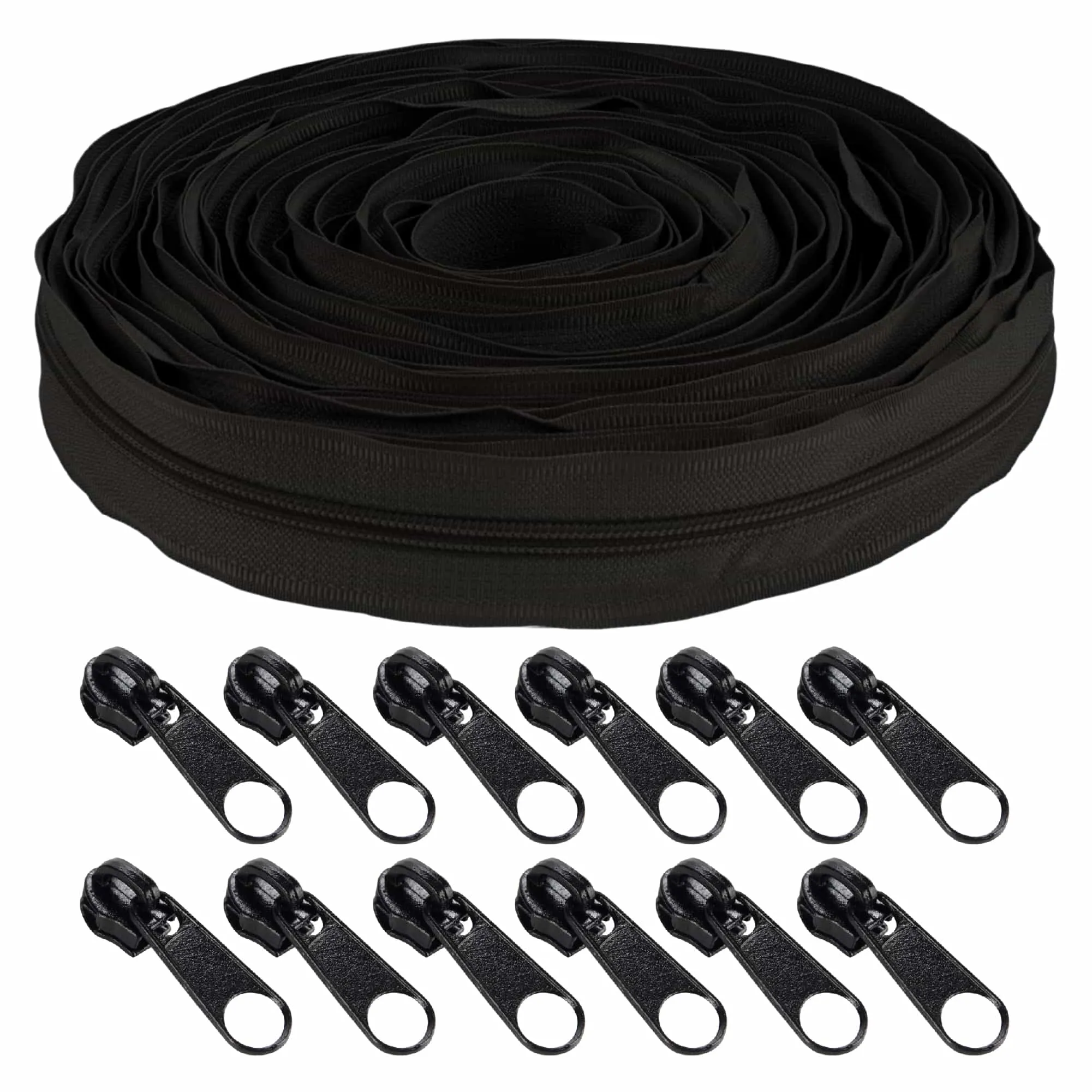 Nylon Coil Zipper Tape with Metal Non-Locking Pulls