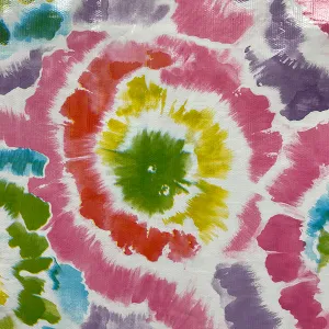 Pink Tie Dye Oilcloth Fabric