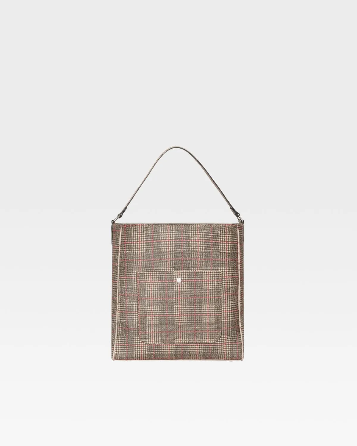 Plaid Mini Tote Bag in Brown