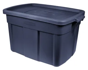 Rubbermaid Roughneck RMRT180000 Storage Box, Polyethylene, Dark Indigo, 23.9 in L, 15.9 in W, 16-1/2 in H :EA: QUANTITY: 6