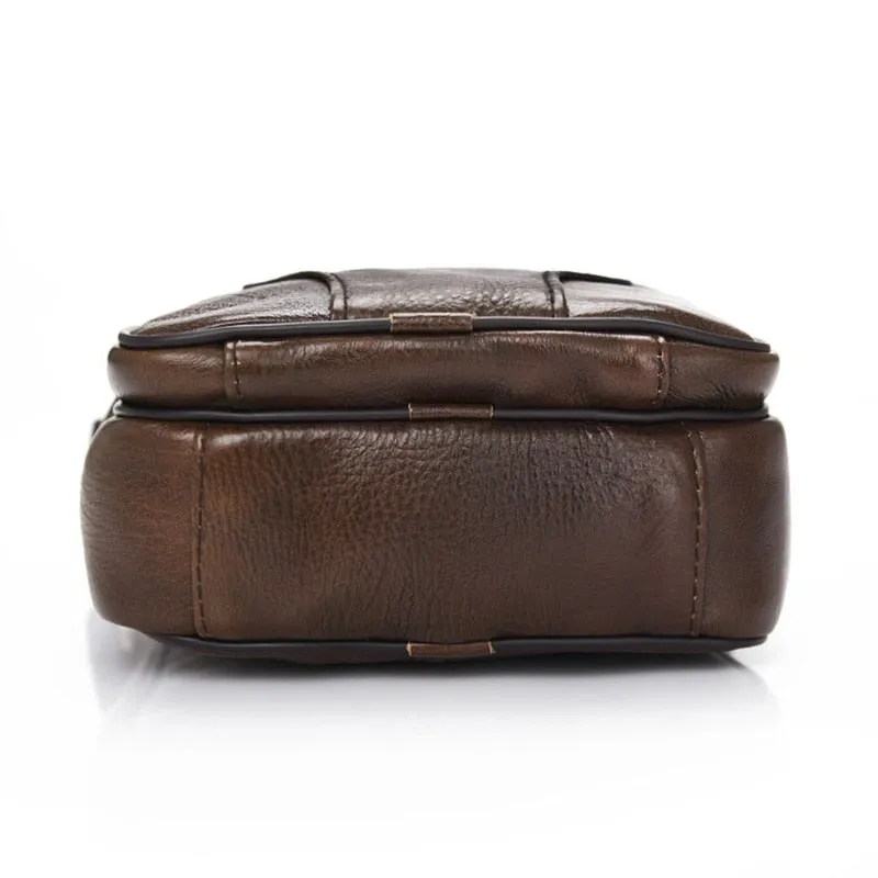Sidiou Group Casual Men Leather Vintage Shoulder Bag Messenger Crossbody Bags Handbag