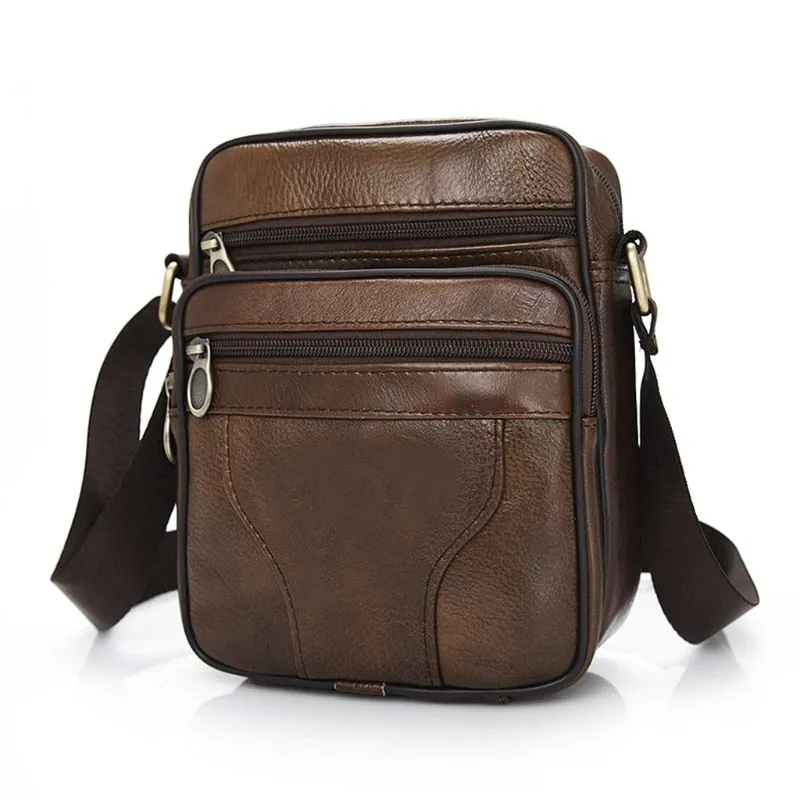 Sidiou Group Casual Men Leather Vintage Shoulder Bag Messenger Crossbody Bags Handbag