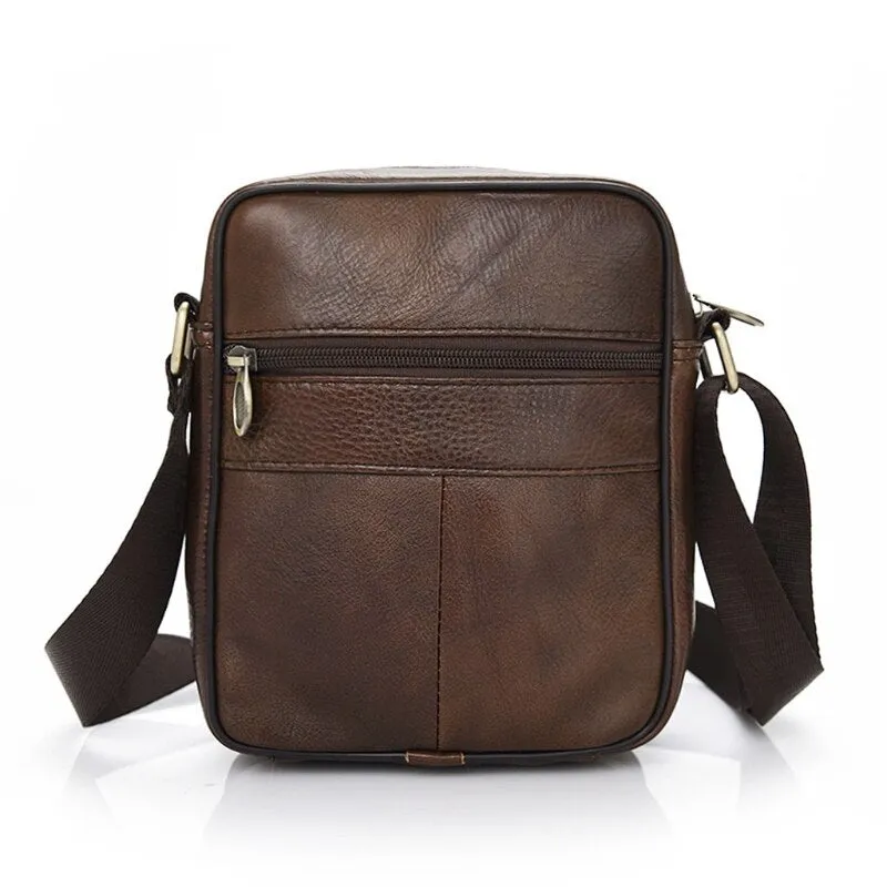 Sidiou Group Casual Men Leather Vintage Shoulder Bag Messenger Crossbody Bags Handbag