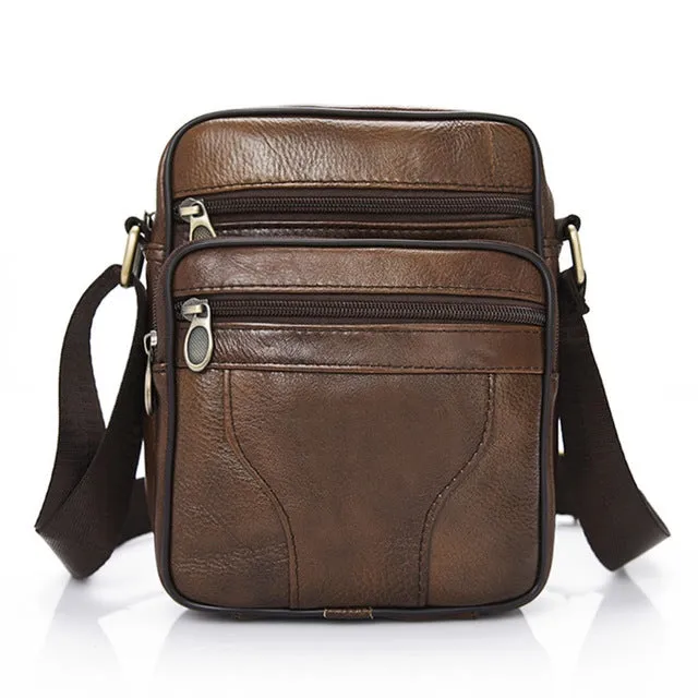 Sidiou Group Casual Men Leather Vintage Shoulder Bag Messenger Crossbody Bags Handbag