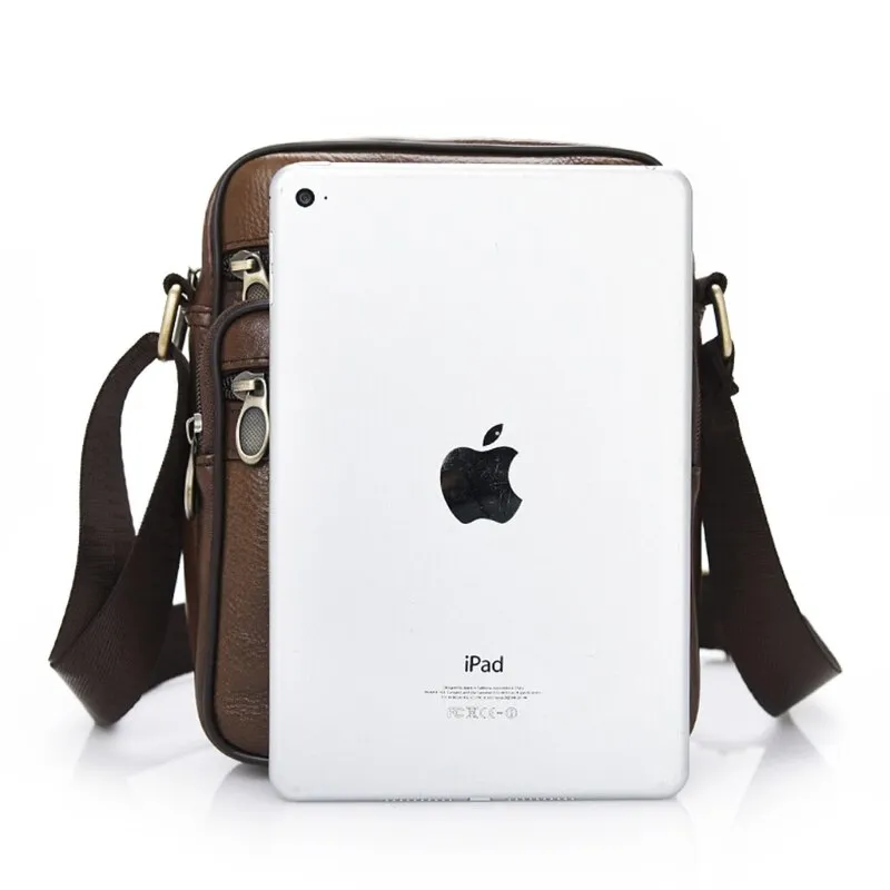 Sidiou Group Casual Men Leather Vintage Shoulder Bag Messenger Crossbody Bags Handbag