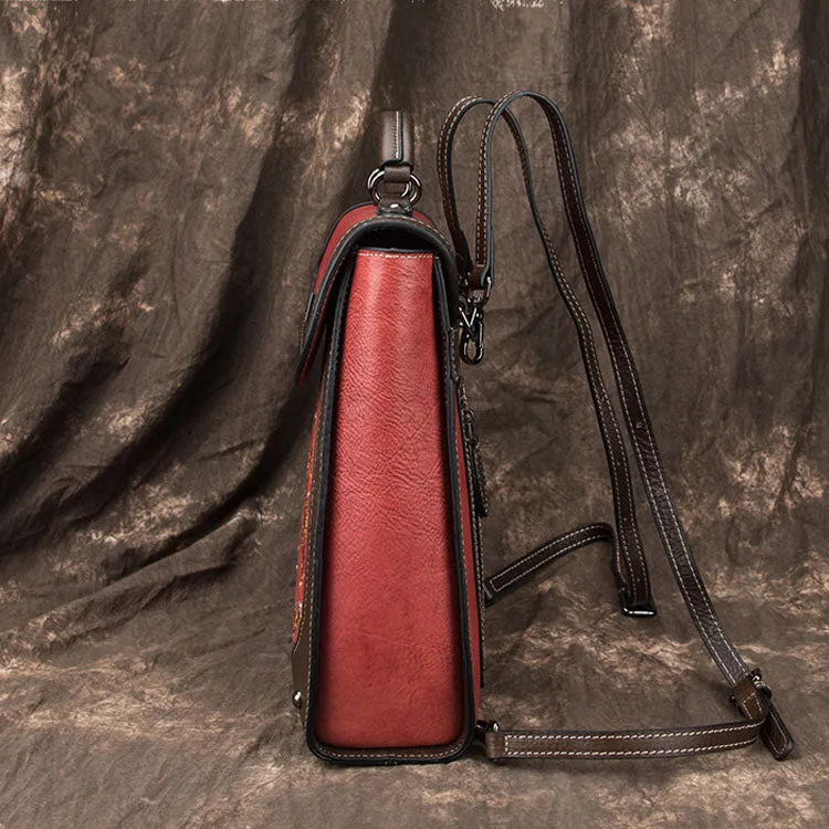 Small Womens Leather Satchel Backpack Purse Rucksack Handbags for Women