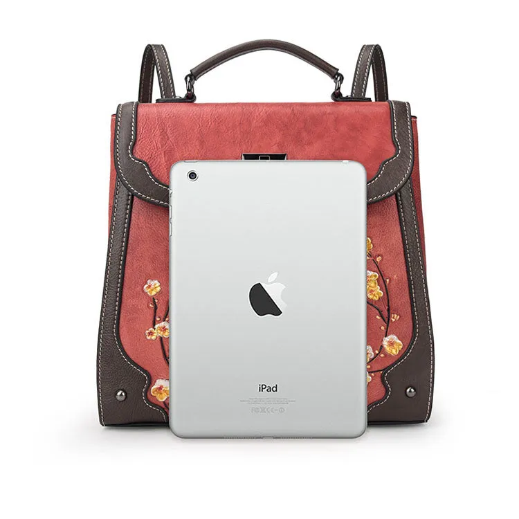 Small Womens Leather Satchel Backpack Purse Rucksack Handbags for Women