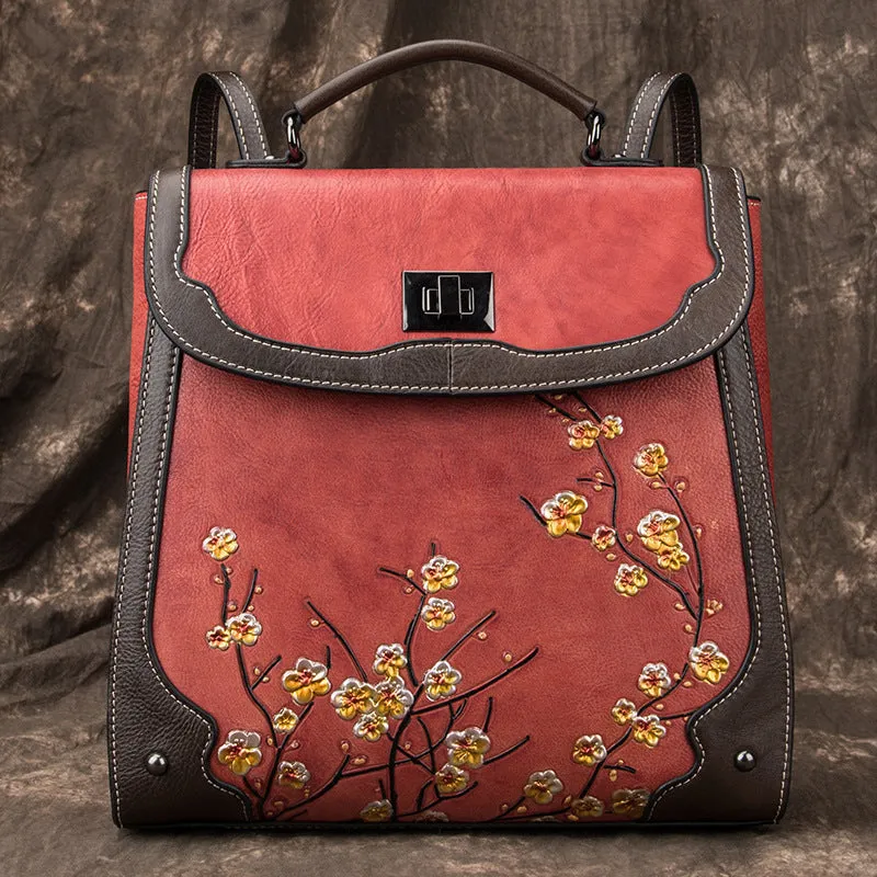 Small Womens Leather Satchel Backpack Purse Rucksack Handbags for Women