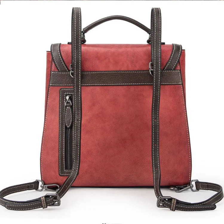 Small Womens Leather Satchel Backpack Purse Rucksack Handbags for Women