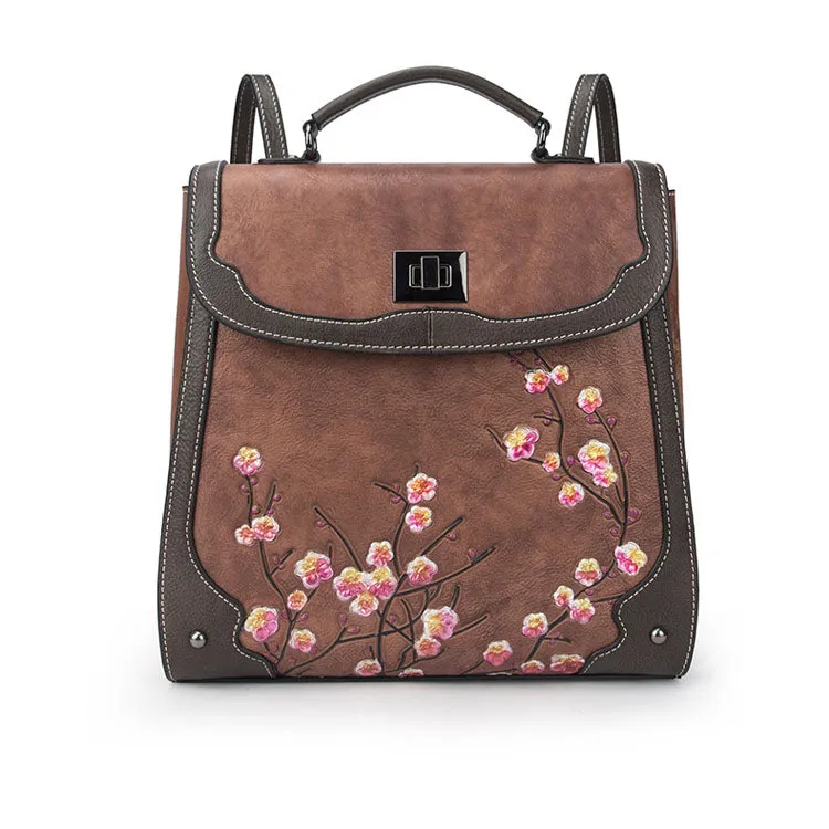 Small Womens Leather Satchel Backpack Purse Rucksack Handbags for Women