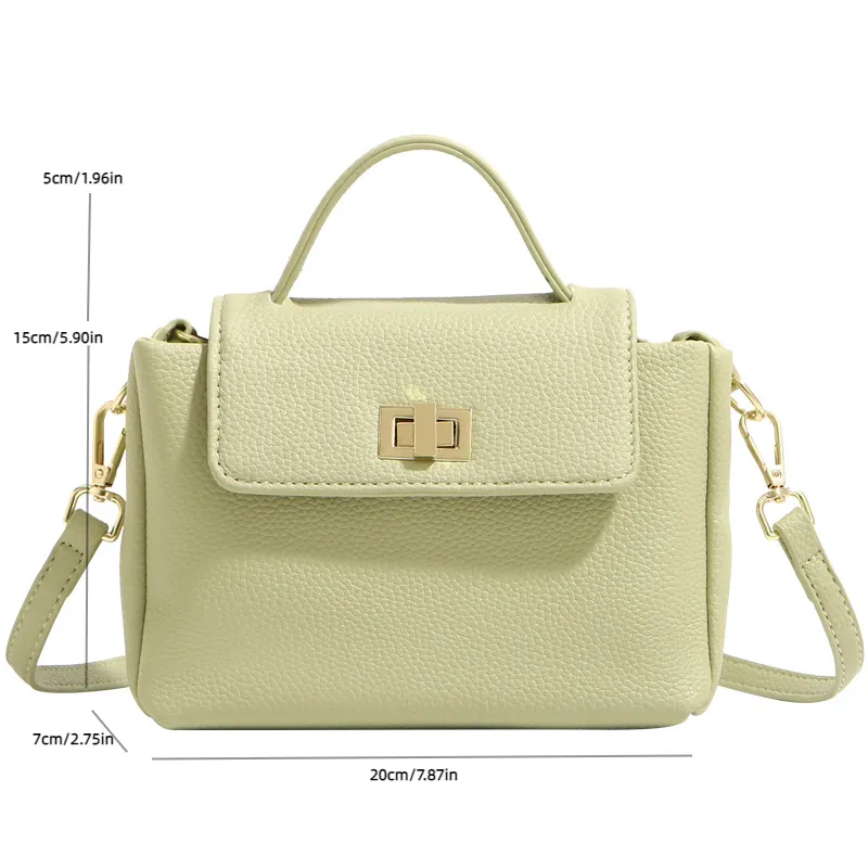 Sohiwoo Vegan Litchi Pattern Crossbody Bag Elegant Handbag Shoulder Flap Purse