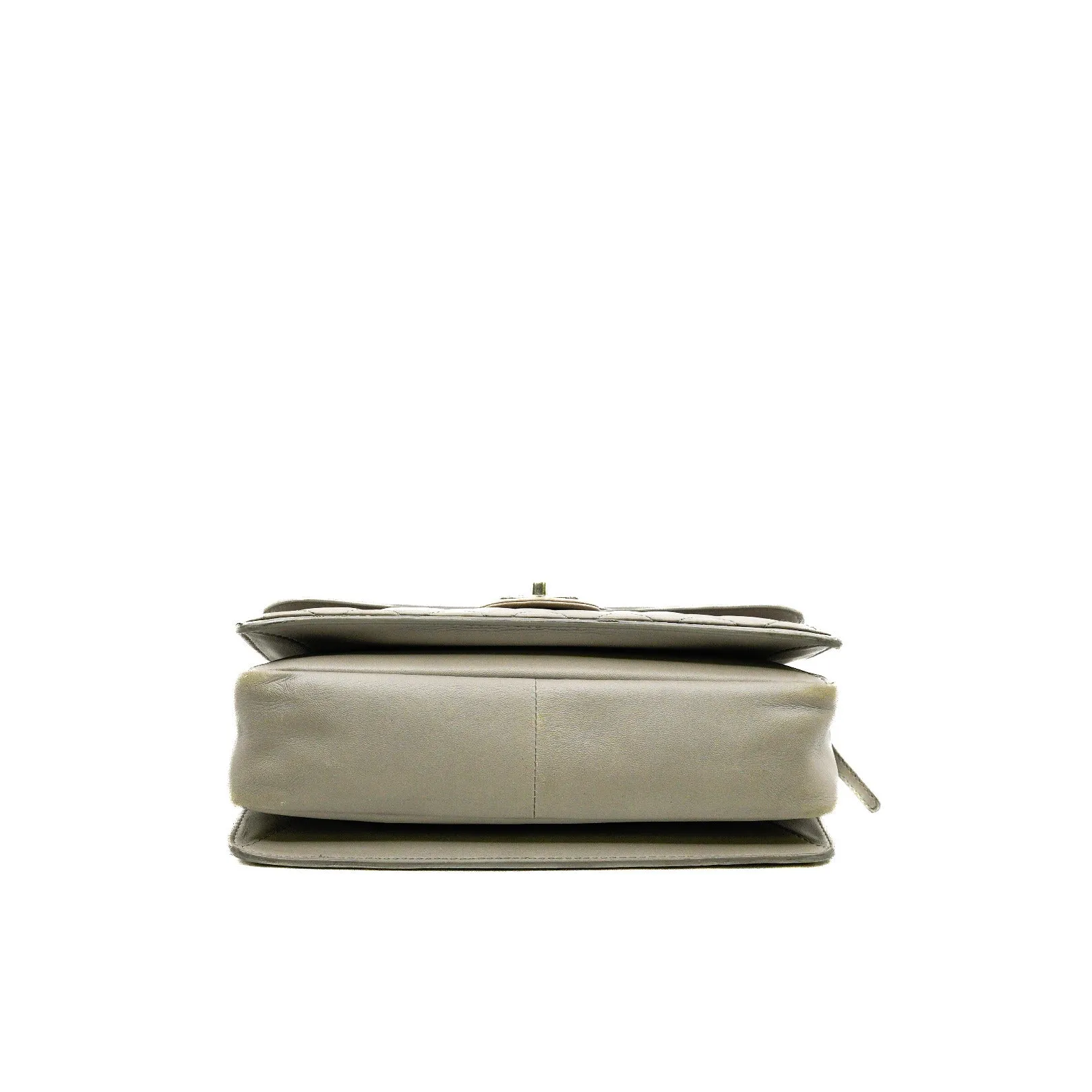 Timeless In Grey Lambskin Leather Flap Bag PHW Seri 18
