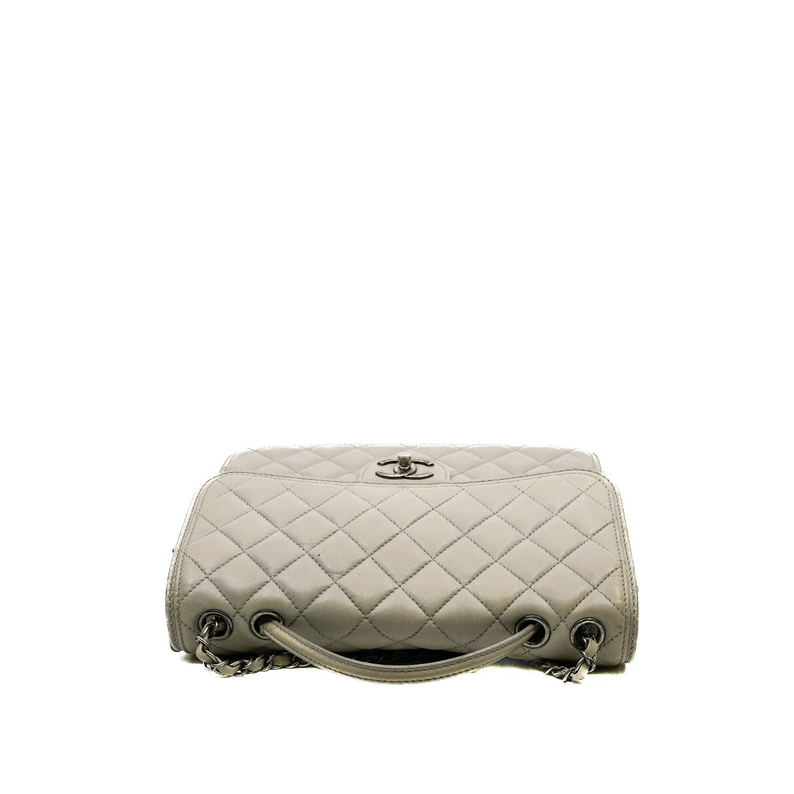 Timeless In Grey Lambskin Leather Flap Bag PHW Seri 18