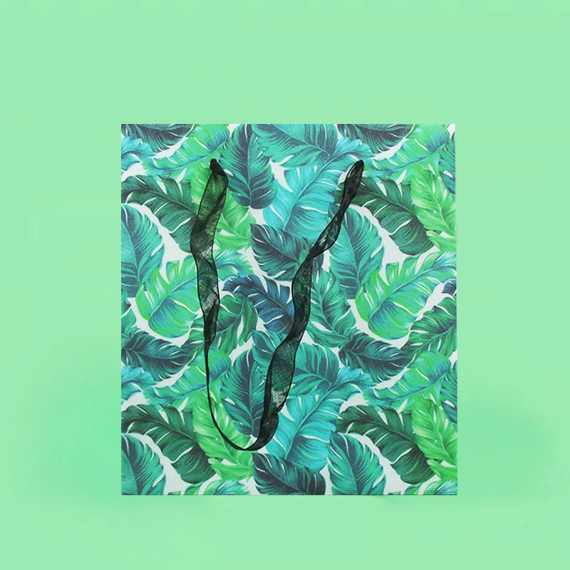 Tropical Plants Monstera Leaves Party Favor Treat Bags - Set of 6 or 12