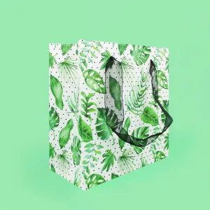 Tropical Plants Monstera Leaves Party Favor Treat Bags - Set of 6 or 12