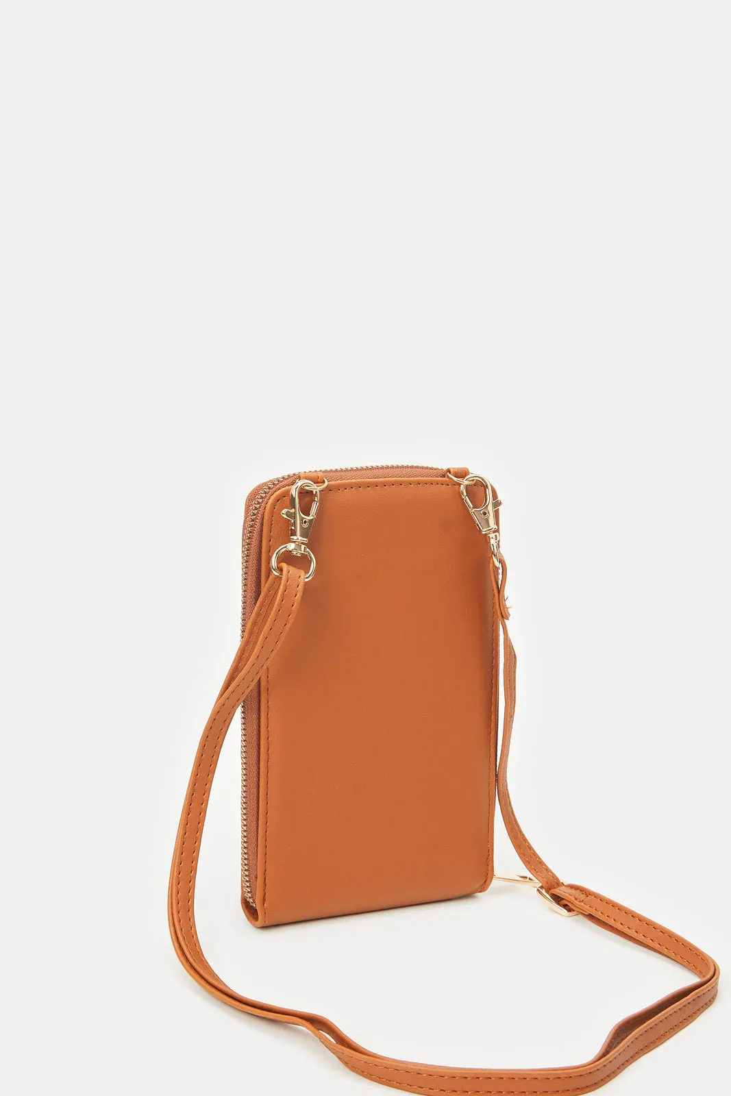 Women Beige Quilted Mobile Purse